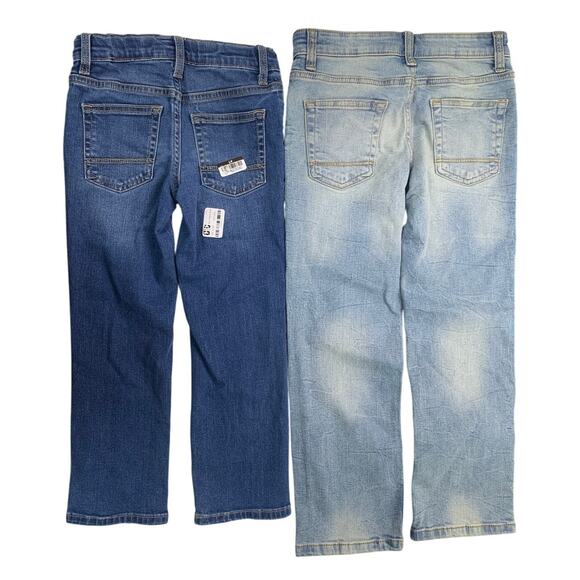 2 NWT New Cat & Jack Girls Size 7 Adjustable Waist Straight Stretch Denim Jeans - Picture 2 of 3